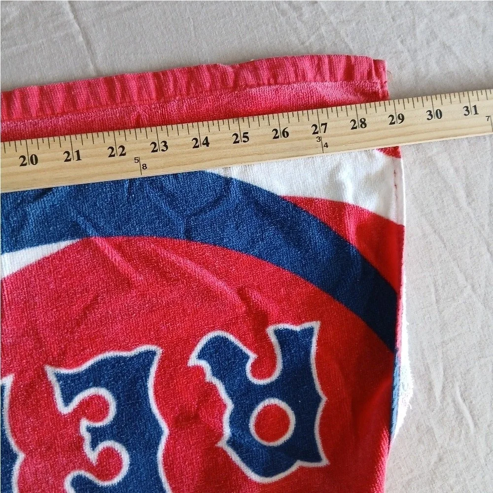 Vintage 2007 Boston Red Sox Beach Towel McArthur MLB Red White Blue Cotton 54x29